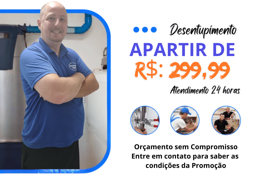 desentupidora banner com preço do desentupimento